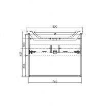 Set mobilier suspendat si lavoar Kolpasan, Evelin, 80 cm, gri antracit